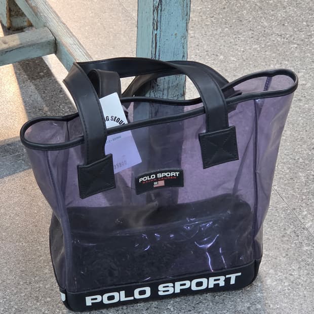polo 폴로 퍼플투명 pvc bag