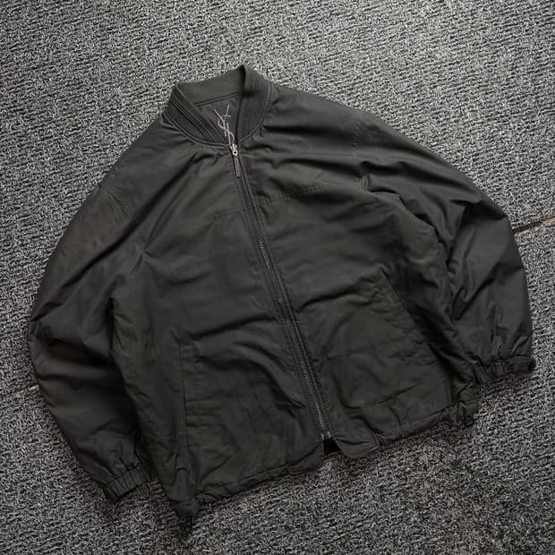 90s YSL 입생로랑 빅로고 블루종 봄버 자켓 2380
