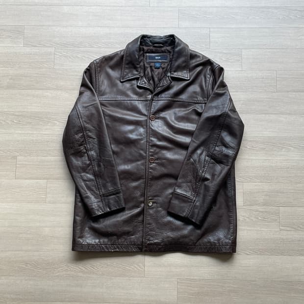 90s 올드갭 레더 카코트 브라운 gap carcoat