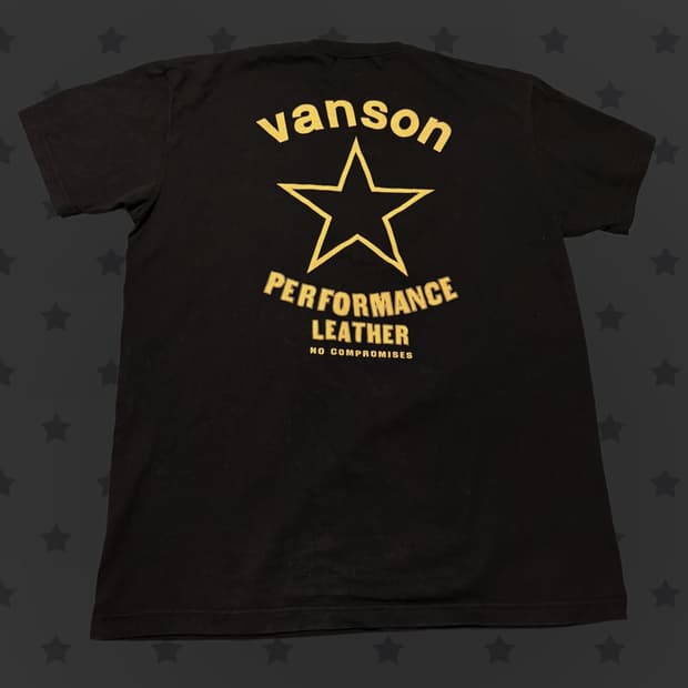 VANSON 벤슨 스타 한정 라인 핀터깔 포인트 대장 블랙 반팔
