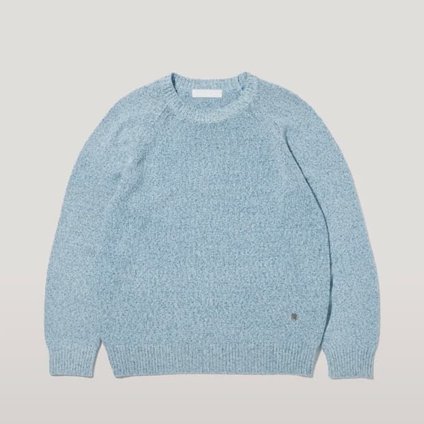 플랙 베이직 래글런 니트 (라이트 블루)