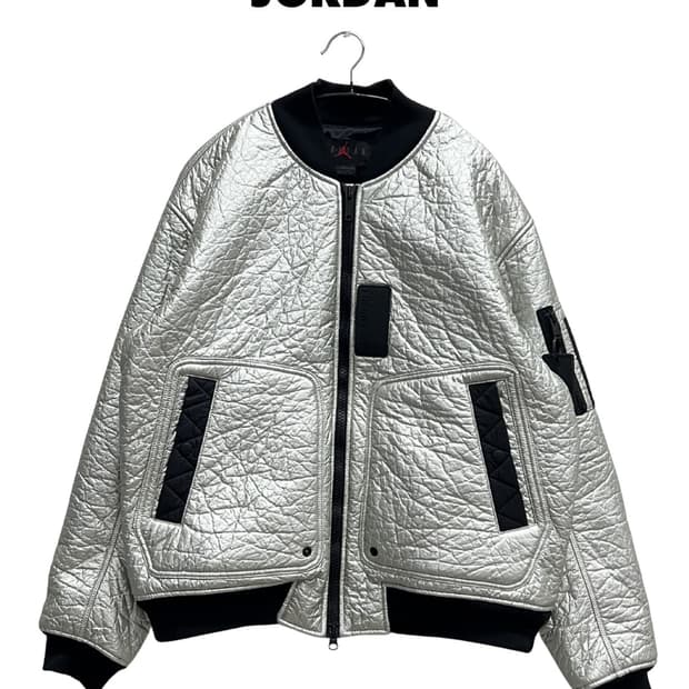 (XL) 조던 23 엔지니어드 Ma-1 메탈릭 실버 봄버 항공 점퍼