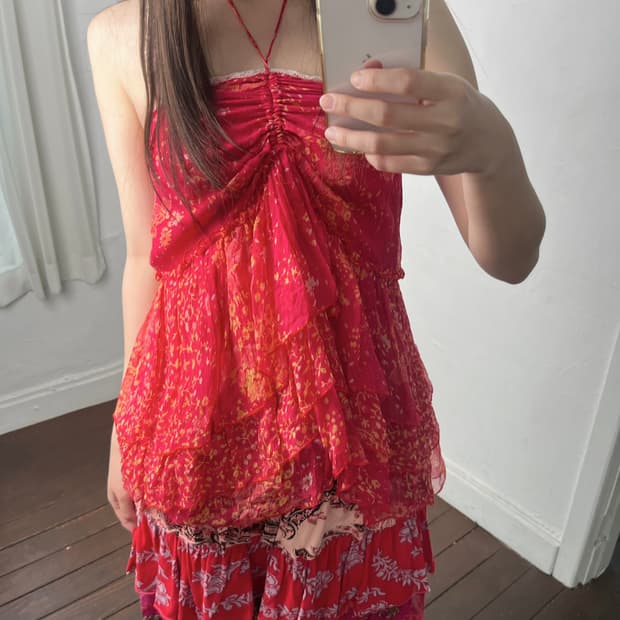 블루마린 홀터넥 톱