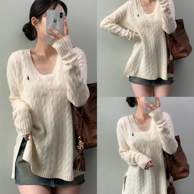 폴로 울 캐시미어 니트 