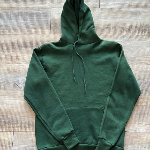 [M] 90s 러셀 후드티 스웻 블랭크 그린 빈티지