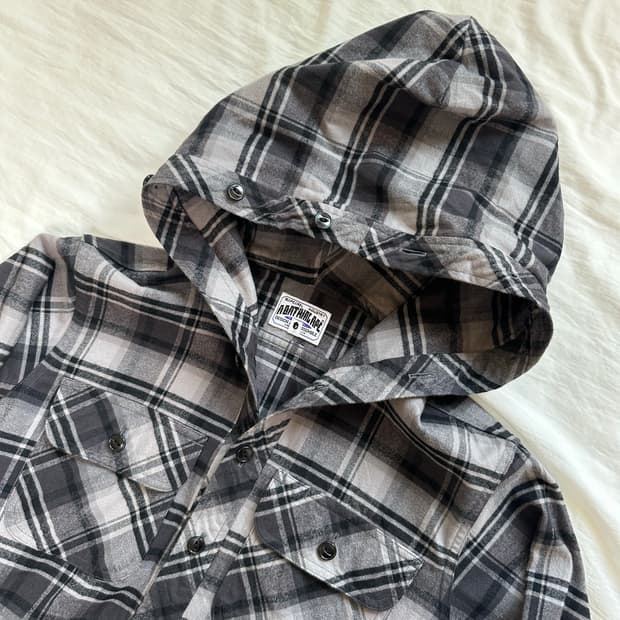 베이프 체크 후드셔츠