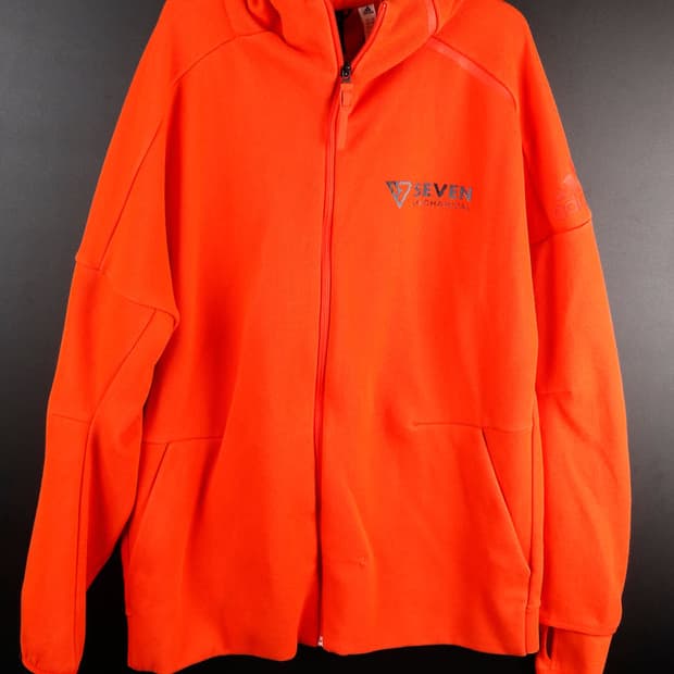 아디다스 오렌지 후드 집업