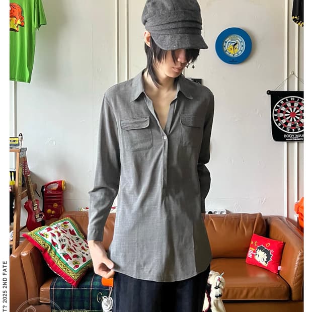 JIL SANDER Minimalism Gray Skipper Shirt