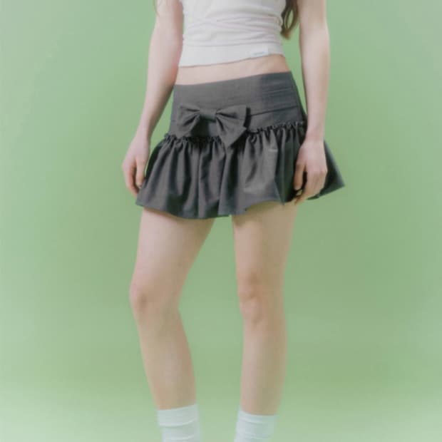 드라이로즈 리본 벨트 스커트 M