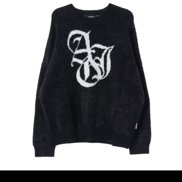 (마지막특가) 아조바이아조 로고 퍼 니트 Relexed