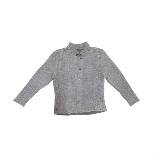 00s Antraci 팝콘텍스처 플리츠 셔츠 