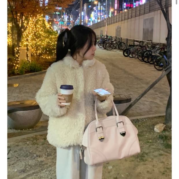 오이니 퍼피 퍼자켓 크림