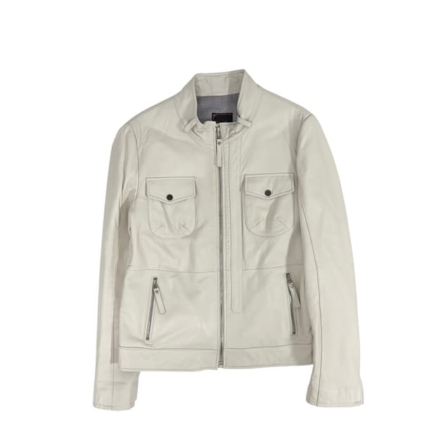 빈티지 양가죽 아이보리 가죽자켓
