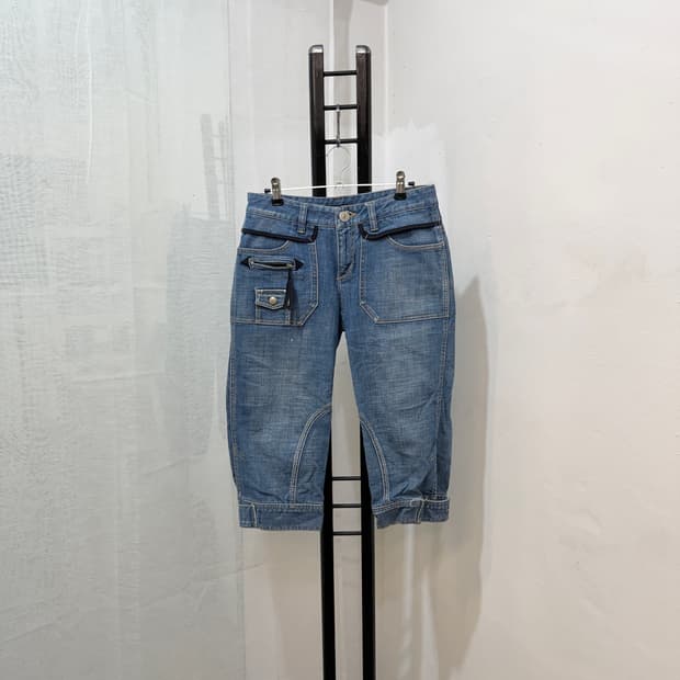 시슬리 빈티지 카프리팬츠 데님 5부청바지 4468