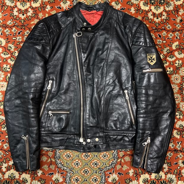 [52] HARRO 독일 빈티지 리얼레더 모터사이클 라이더자켓