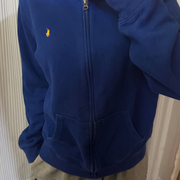 폴로 랄프로렌 블루 후드집업 xl