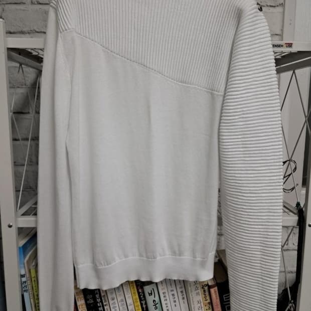 피에르발망 남성니트 95 어깨 단추 화이트 ME94