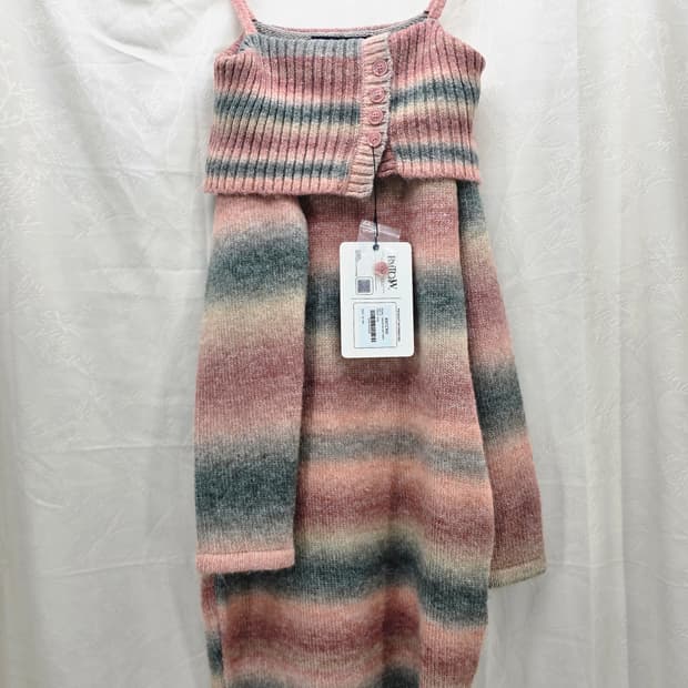 RMTCRW 그라데이션 니트 드레스 S 핑크