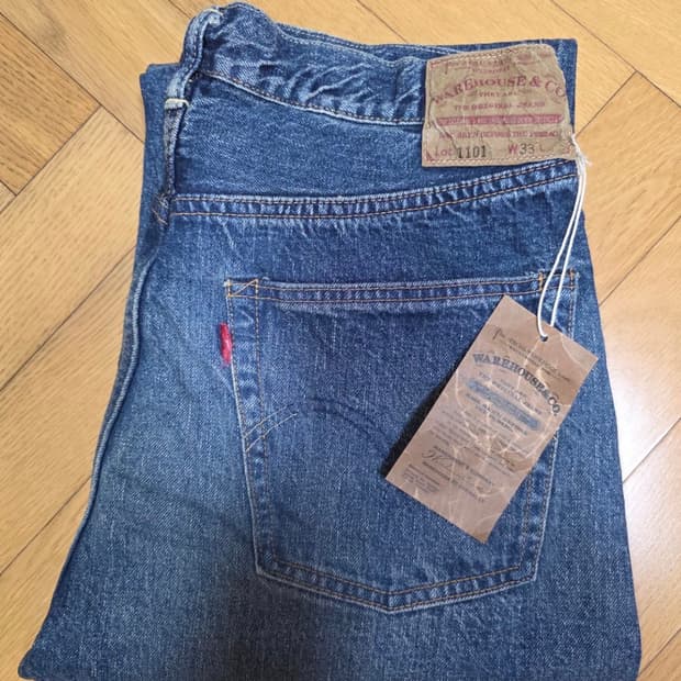 웨어하우스 1101 라이트워시 미디움워시 33사이즈