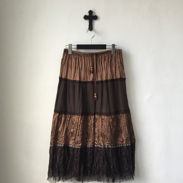 lace layer long skirt 