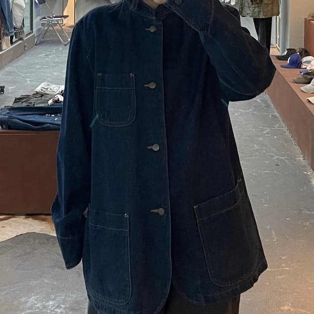 에디바우어 재팬 메이드 데님 초어 코트 워크 자켓 H2141