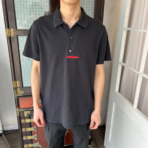 프라다 스포츠 버튼업 폴로 셔츠