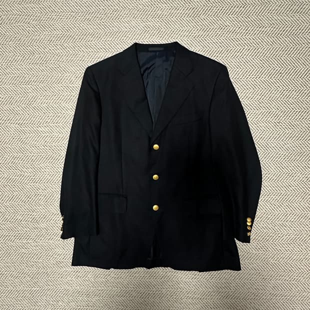 BURBERRY gold button blazer navy