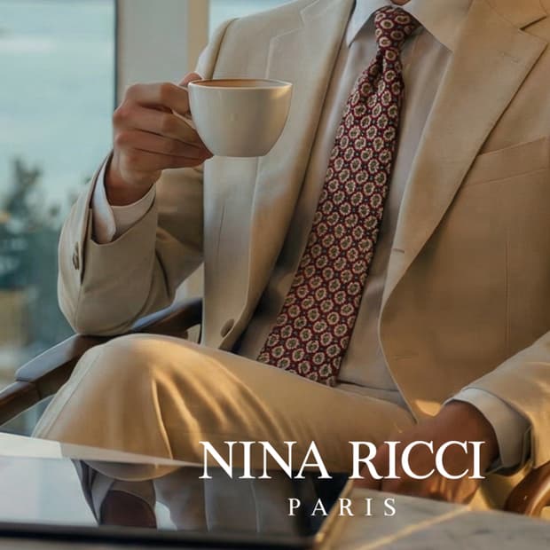 니나리치 실크 레드 패턴 넥타이 9.7cm A+등급 A19312
