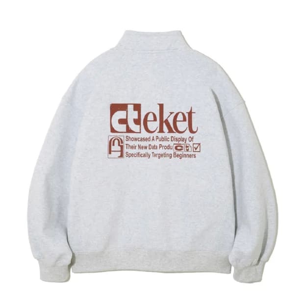 [M] 테켓 하프집업 맨투맨 멜란지 그레이