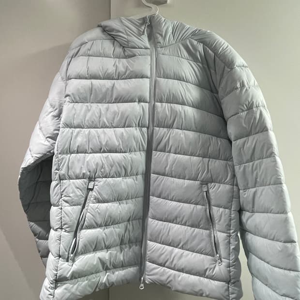 L) 스파오 경량패딩 씬라이트 후드 재킷 페일블루