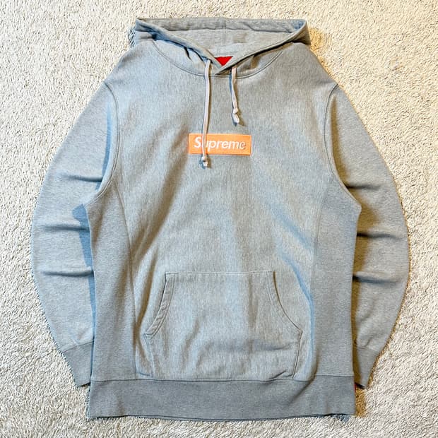 17FW 슈프림 SUPREME 박스로고 후드티 그레이