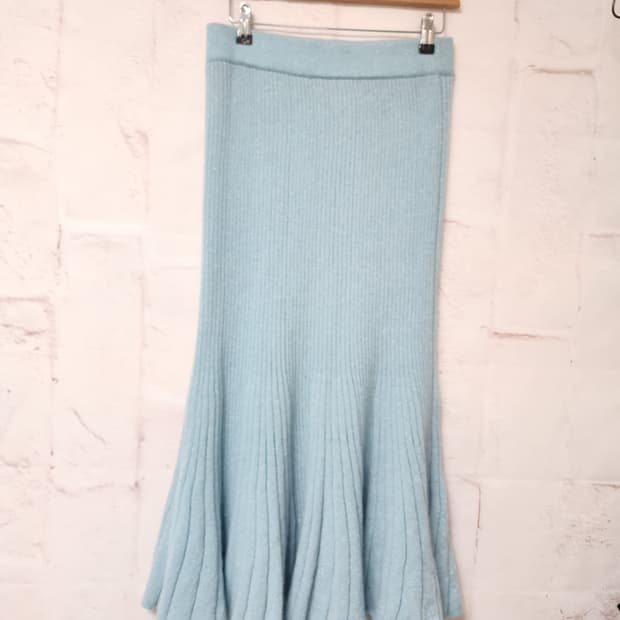 랑방 모헤어 골지 롱 스커트