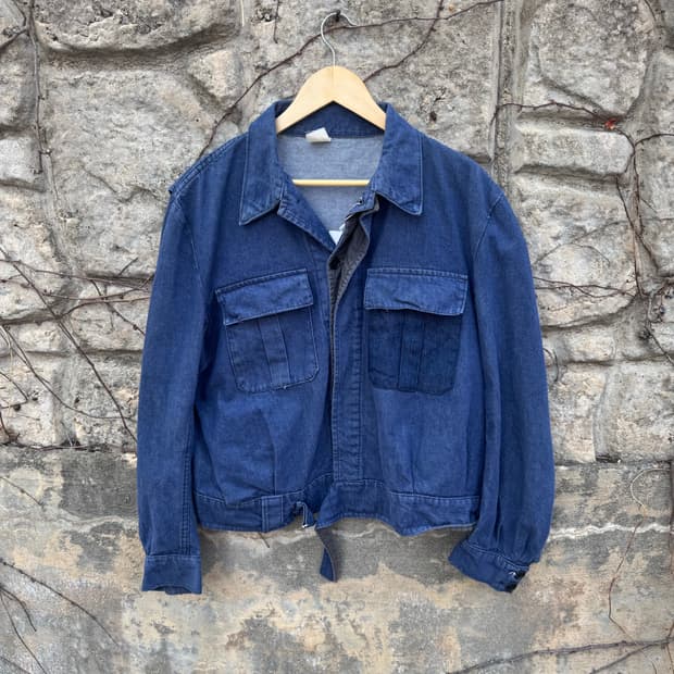 80~90s 오리지널 이탈리아군 배틀드레스 데님 자켓 미군 영국군