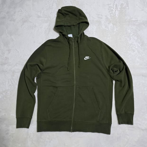 (M)나이키 후드집업 카키