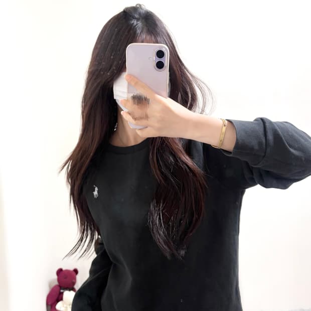 폴로 랄프로렌 신형 블랙 기모 맨투맨(s)