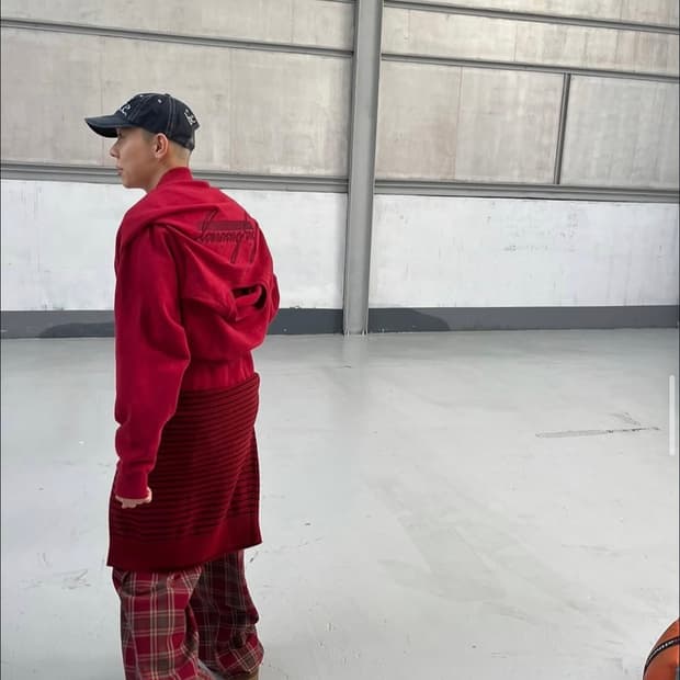 [M] ERL Plaid Cotton Straight Pants
