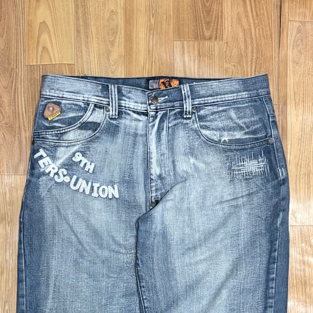 아카데믹스 자수 데님팬츠 36