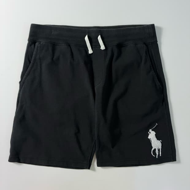 Polo  폴로 랄프로렌 빅포니 코튼 블랙 하프팬츠 