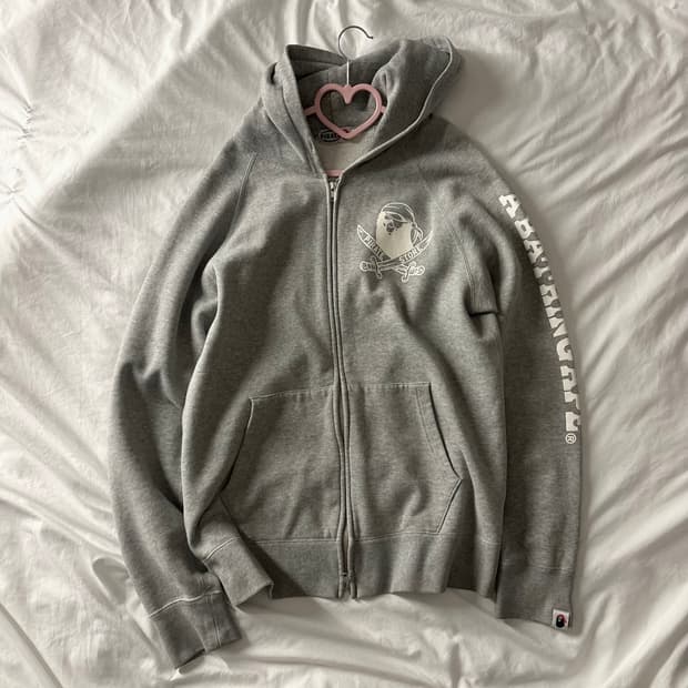 베이프 해적 레터링 후드집업