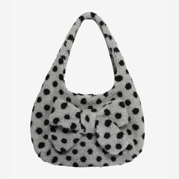 SIO SEOUL 시오 도트 플러피 숄더 백 그레이