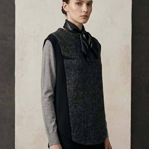 KUHO 정품 울니트베스트 55 배색조끼 블랙