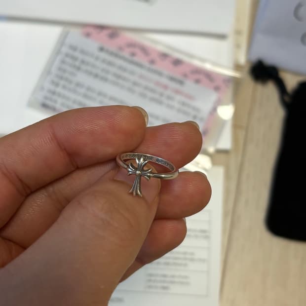 크롬하츠 버블검 크로스 링 us4