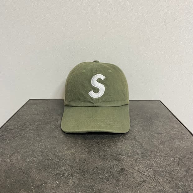 (OS) 슈프림 S로고 볼캡 모자 22SS 케블라 올리브