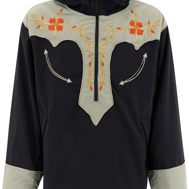 캐피탈 나일론 태피터 투톤 테네시 캑터스 플라워 파카