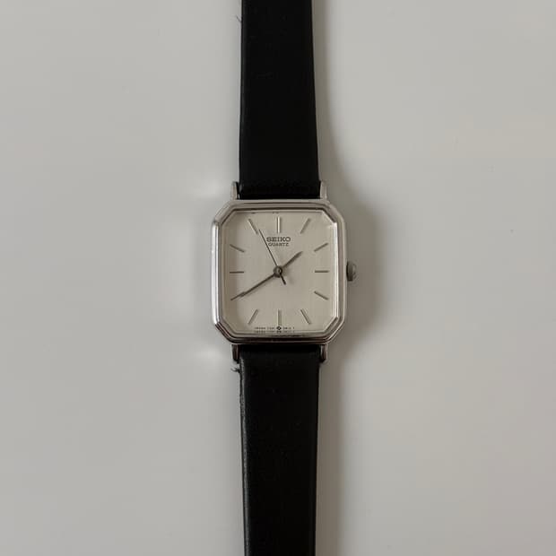 1980s Silver Square Ladies Quartz 
