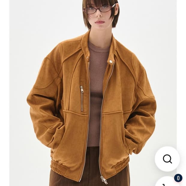 스웨이드 커브드 레이싱자켓