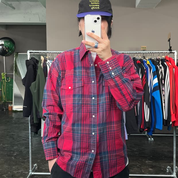 랭글러 웨스턴 체크 셔츠