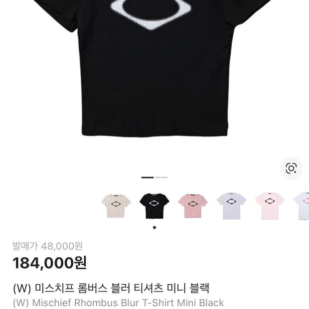 미스치프 롬버스 블러 티셔츠 미니 블랙