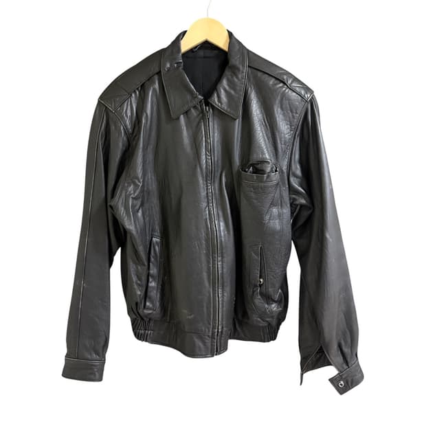 80s 빈티지 리얼 레더 라이더 자켓