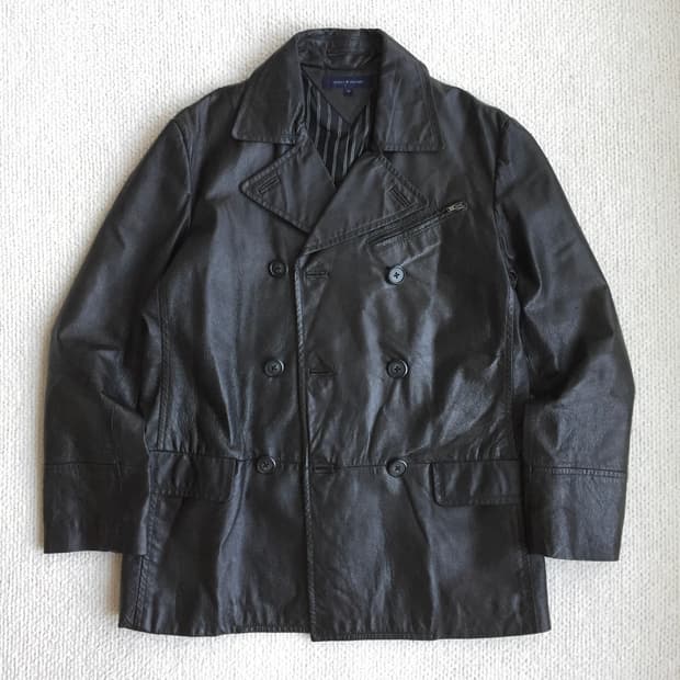 00’s tommy hilfiger 레더 피코트 usn